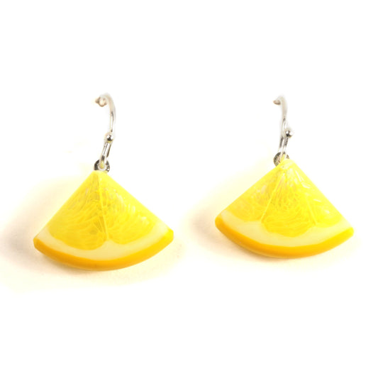 Lemon Wedge Dangle Earrings