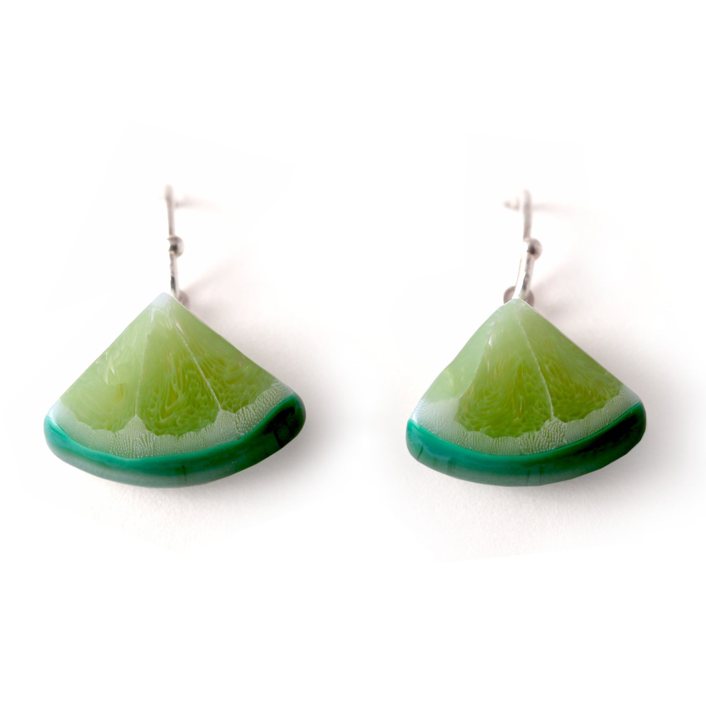 Lime Wedge Dangle Earrings